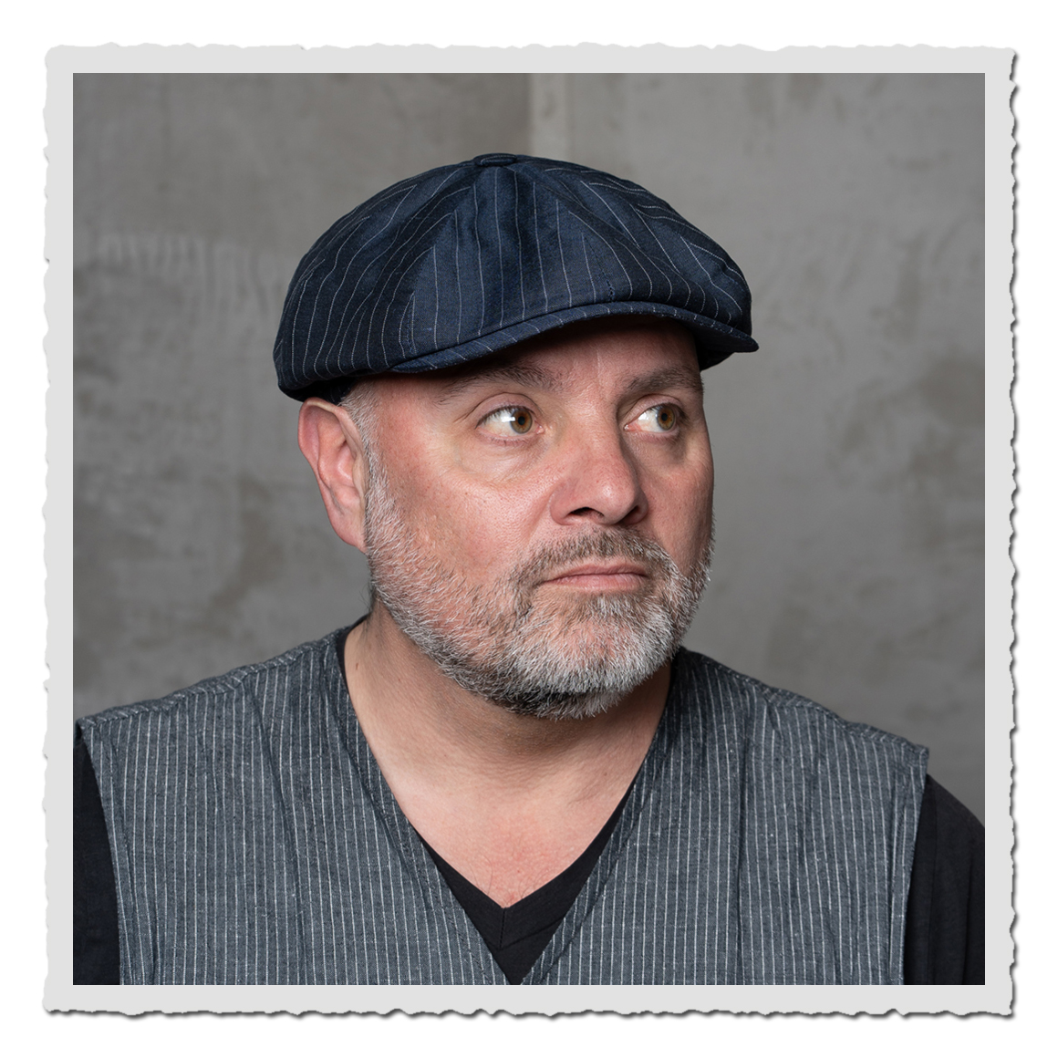 Vintage Newsboy Cap Pike Brothers – Herren-Ballonmütze mit Fischgratmuster grau